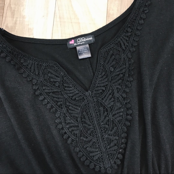 Delirious LA black crochet dress cover up size L - Picture 3 of 4